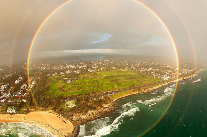 rainbow drone photo